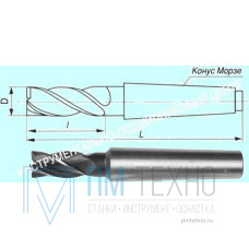 Фреза Концевая d36,0х100х225 к/х  Р6М5  Z=4 КМ4